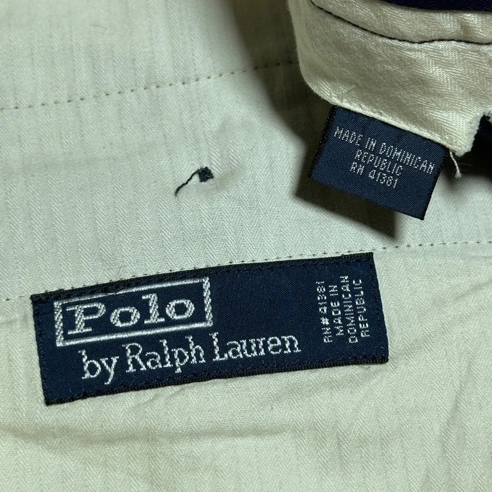 Polo Ralph Lauren Dress Pants 38x27 100% Linen Relaxed Straight Navy Chino Pants